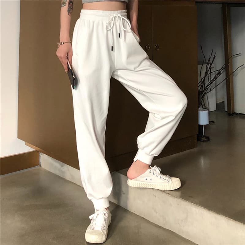 Pantalones casuales de cintura alta para mujer