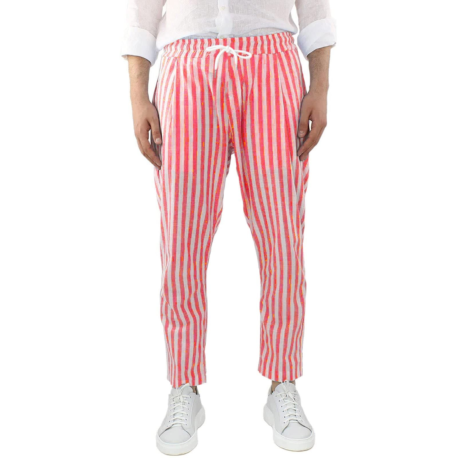 Pantalones rectos con rayas para hombre