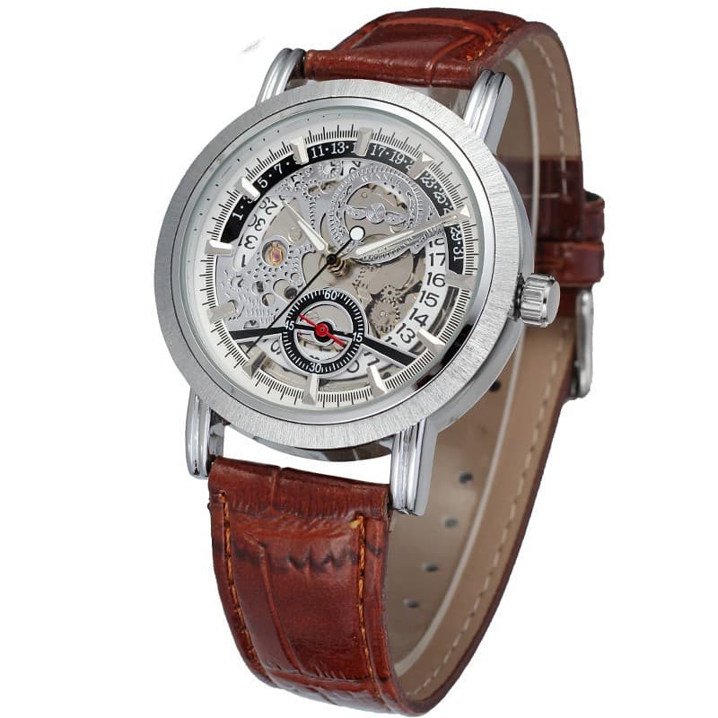 Reloj mecánico automático para hombre con esfera calada