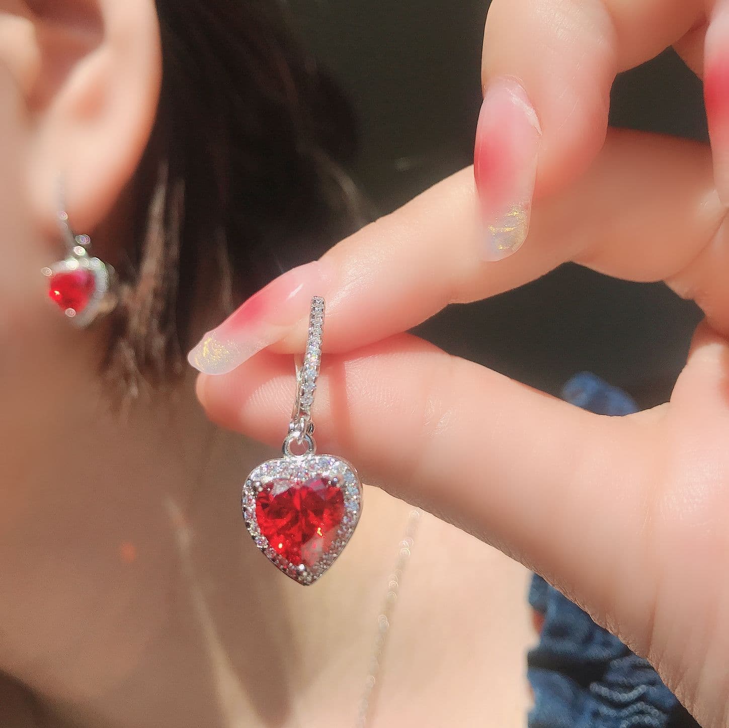Conjunto joyería circonia dorada con cadena para mujer