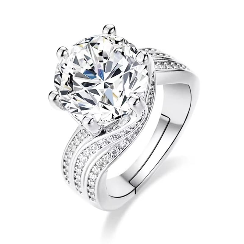 Anillo de metal con cristales para mujer
