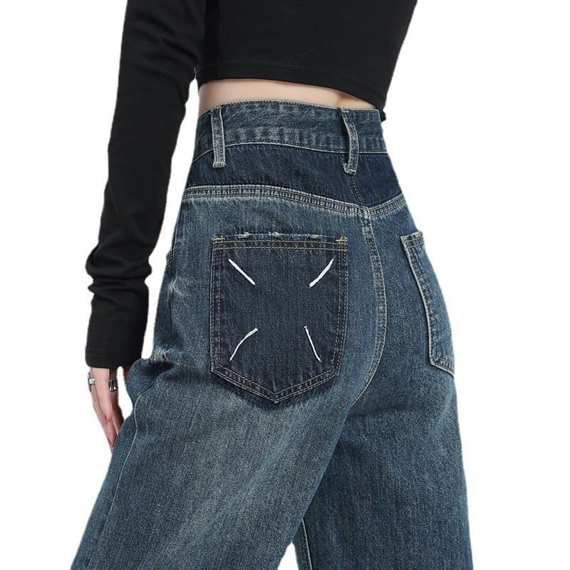 Jeans rectos de cintura alta para mujer