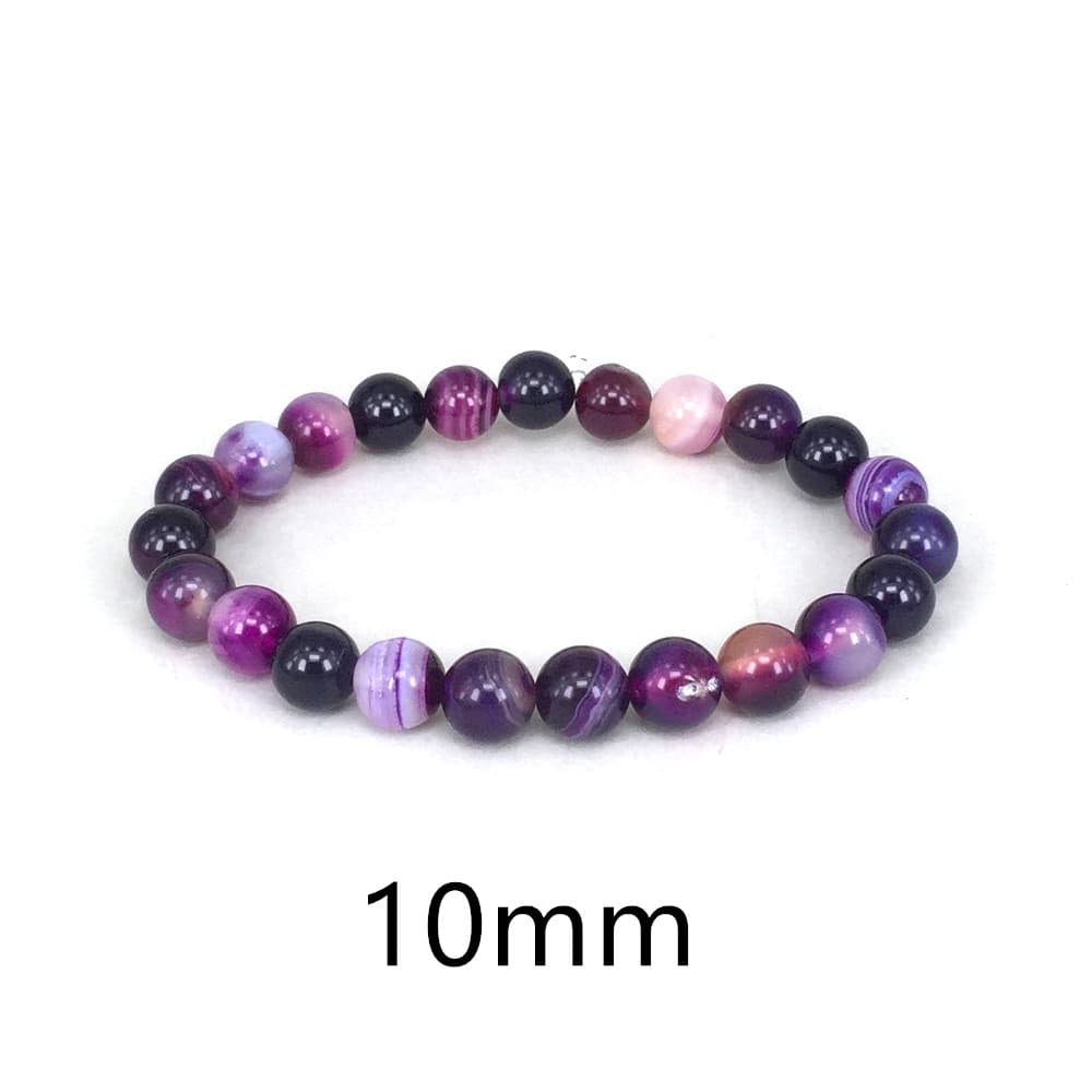 Pulsera de ágata morada, piedra natural para mujer
