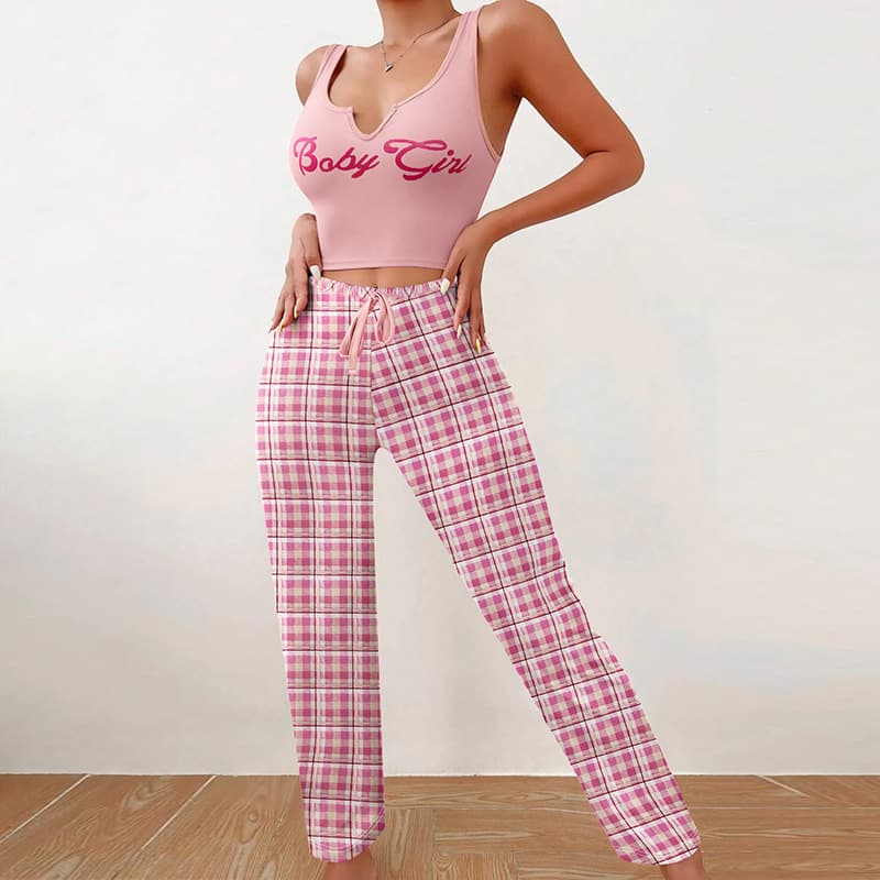 Pijama mujer casual 2 piezas primavera verano