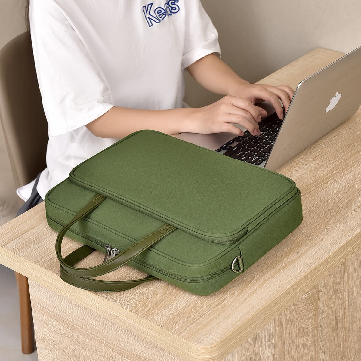 Bolsa tipo mensajero de lona para computadora