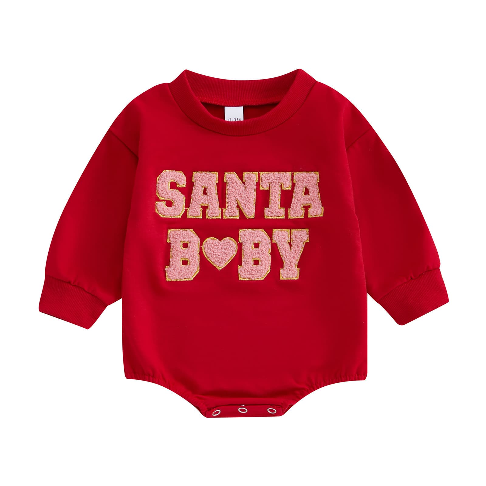 Pelele navideño con letras bordadas para bebé