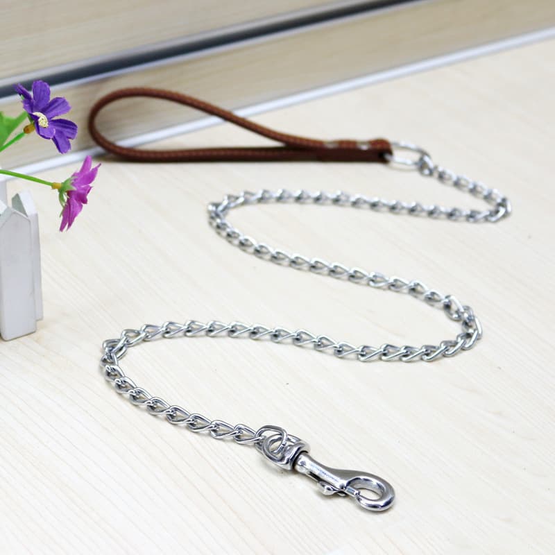 Cadena para perro metal con mango de poliuretano