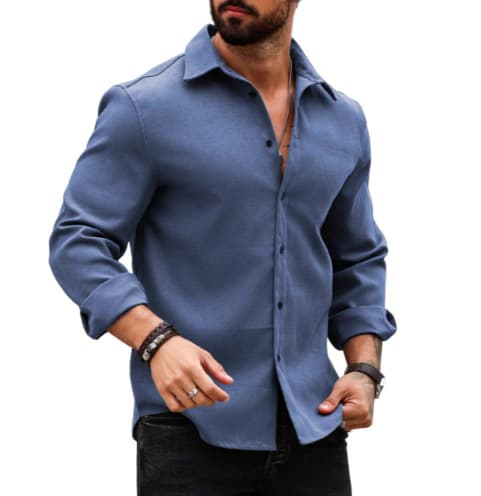 Camisa estampada de manga larga para hombre