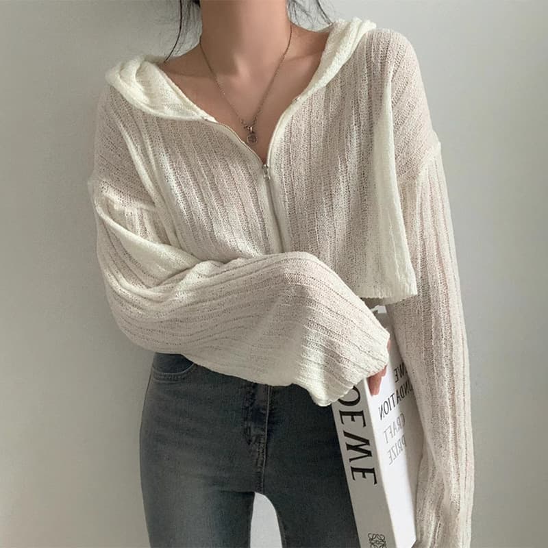 Chaqueta suéter de mujer color sólido con corte suelto