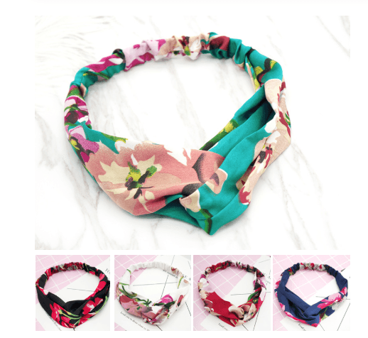 Banda elástica de chifón con diseño floral