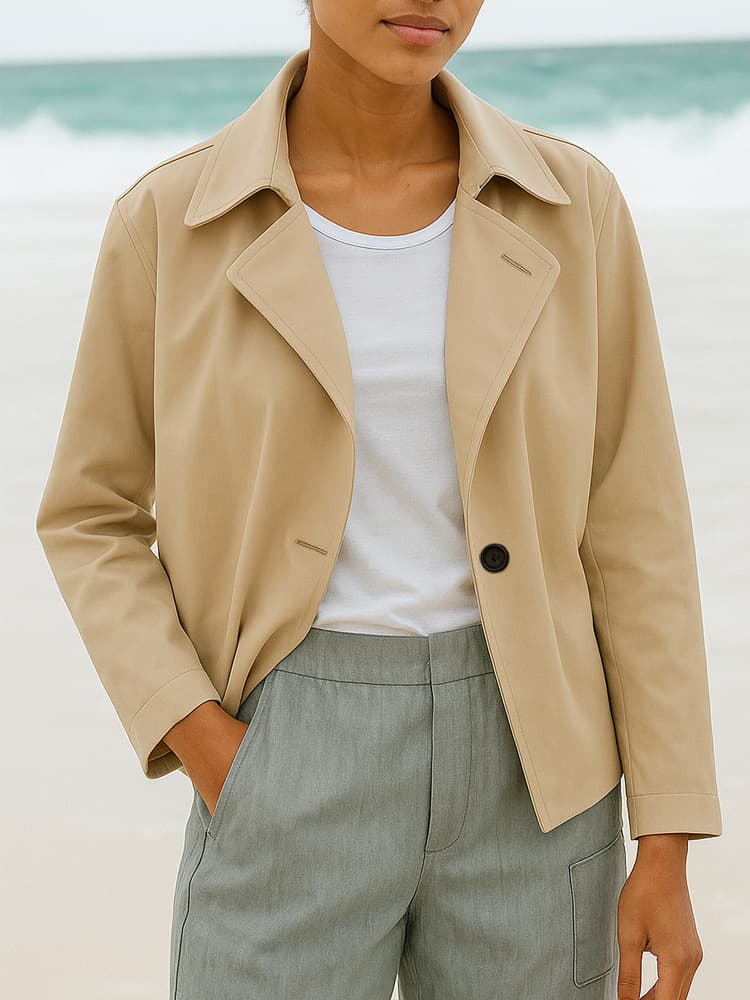 Blazer corto de color sólido para mujer