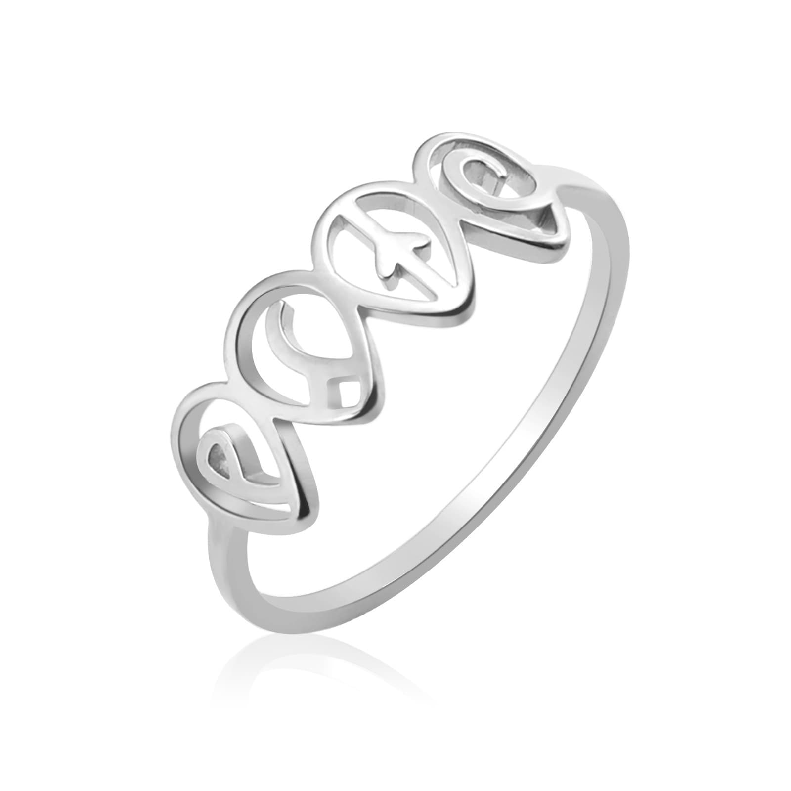 Anillo de acero inoxidable elementos planeta aire tierra fuego