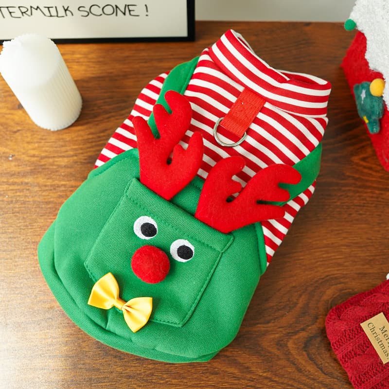 Abrigo navideño para mascotas con bolsillos