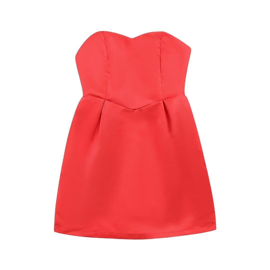 Vestido tubular sin mangas con cintura alta