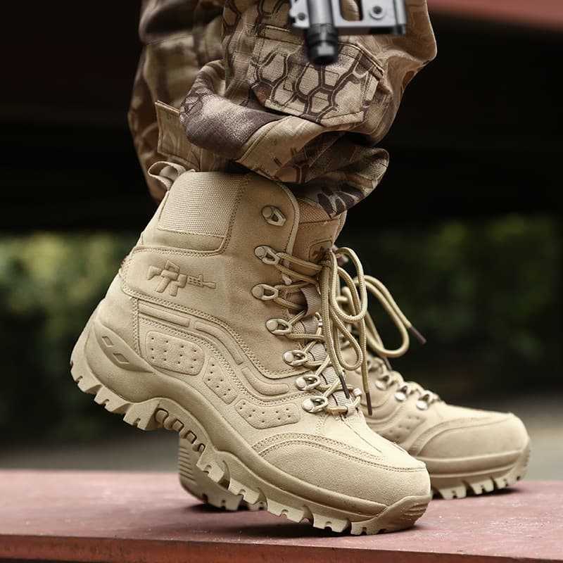 Botas militares altas para exterior, talla grande