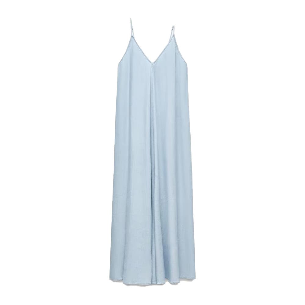 Vestido camisola elegante color sólido de largo medio