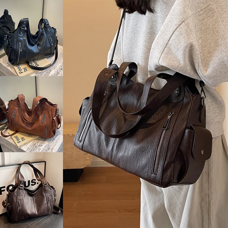 Bolsa de hombro retro de gran capacidad con diseño crossbody