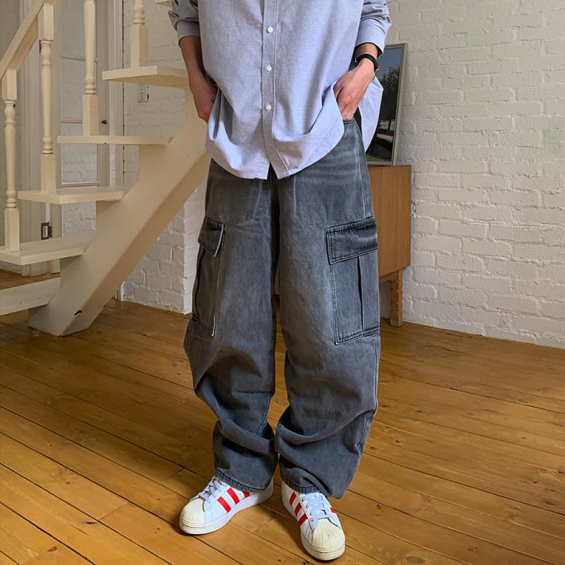 Jeans de trabajo de corte recto, holgados
