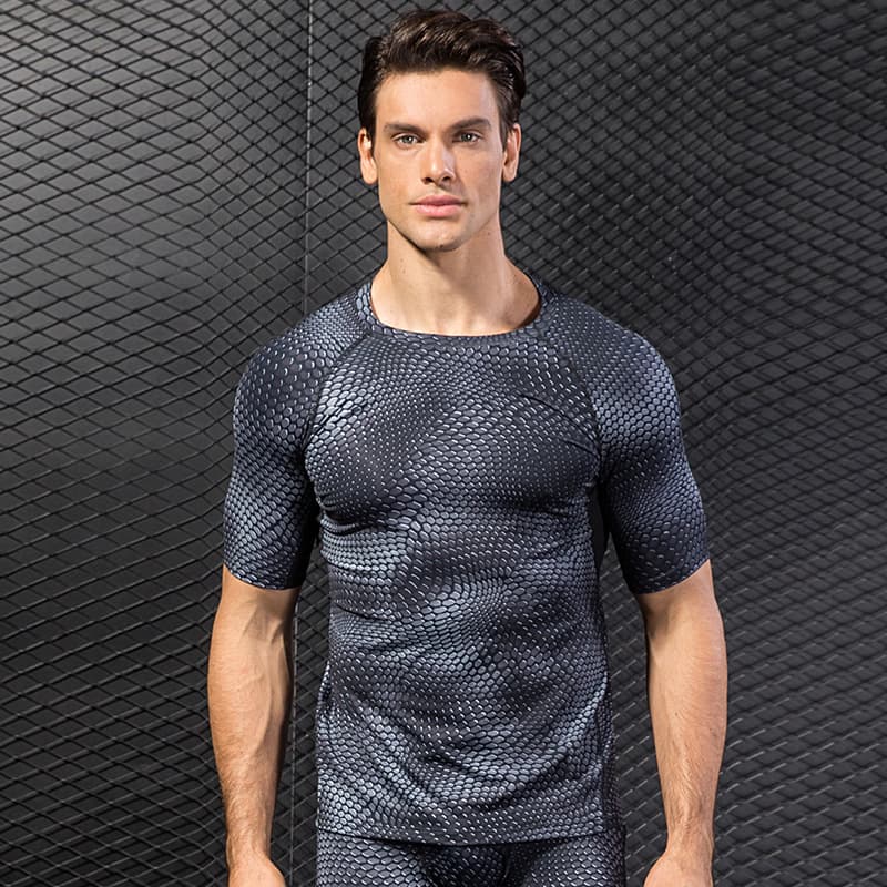 Playera de secado rápido con impresión 3D para hombre