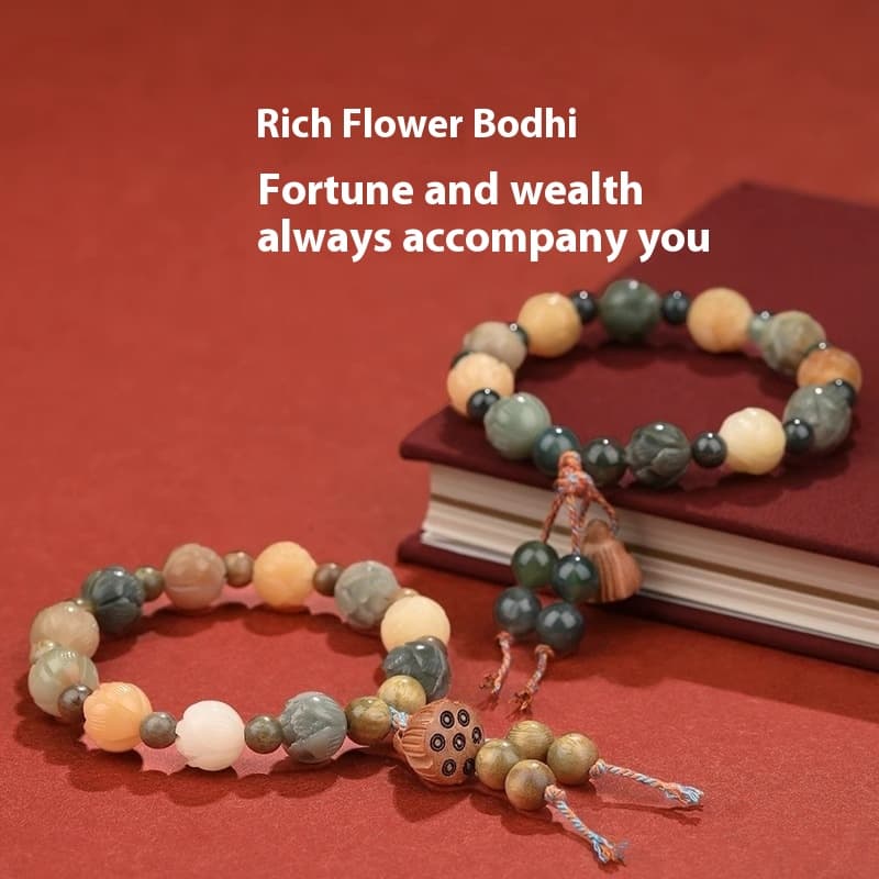 Pulsera ágata plantas acuáticas loto bodhi