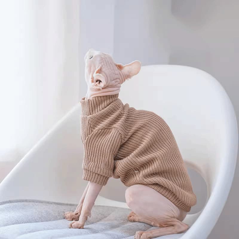 Suéter cálido suave para gatos sin pelo
