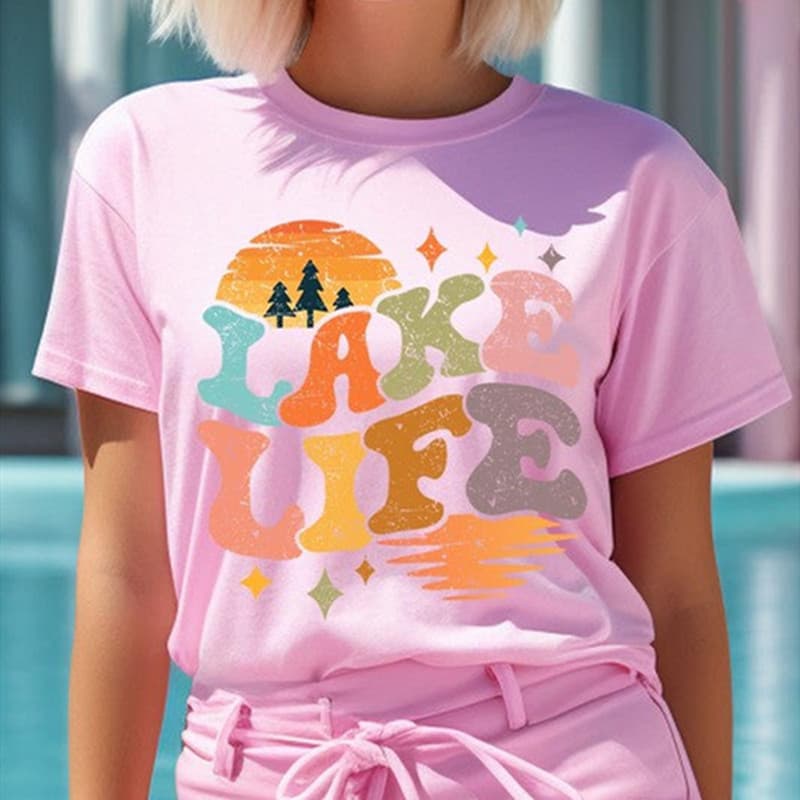 Camiseta mujer cuello redondo hombros caídos