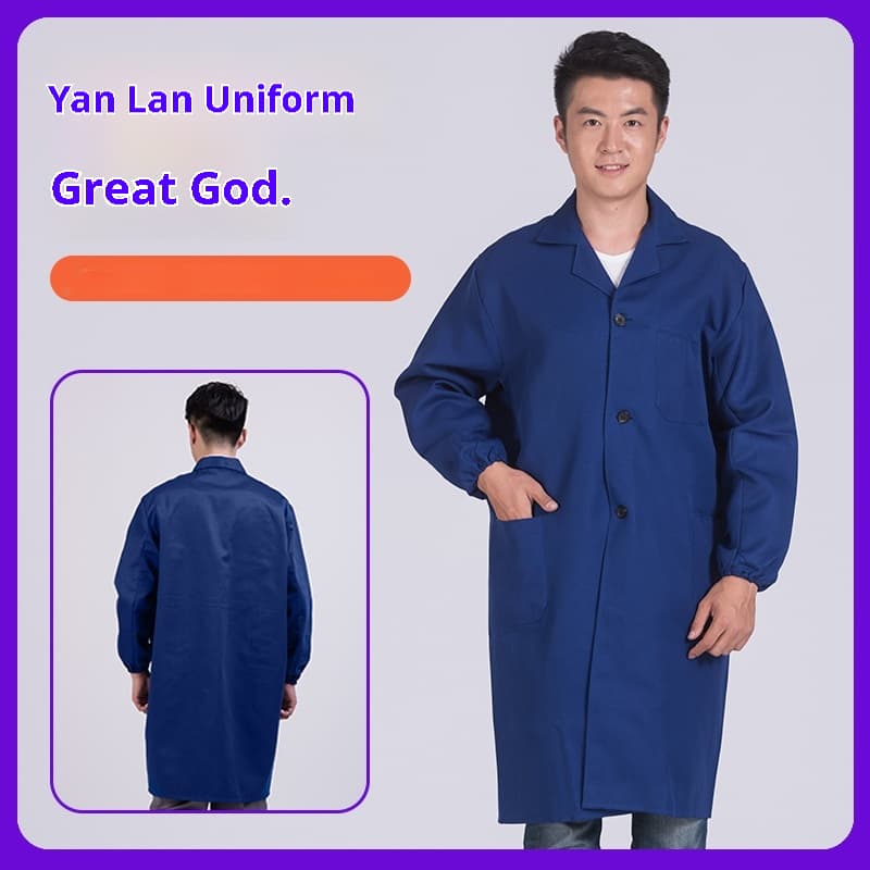 Uniforme de trabajo azul para publicidad