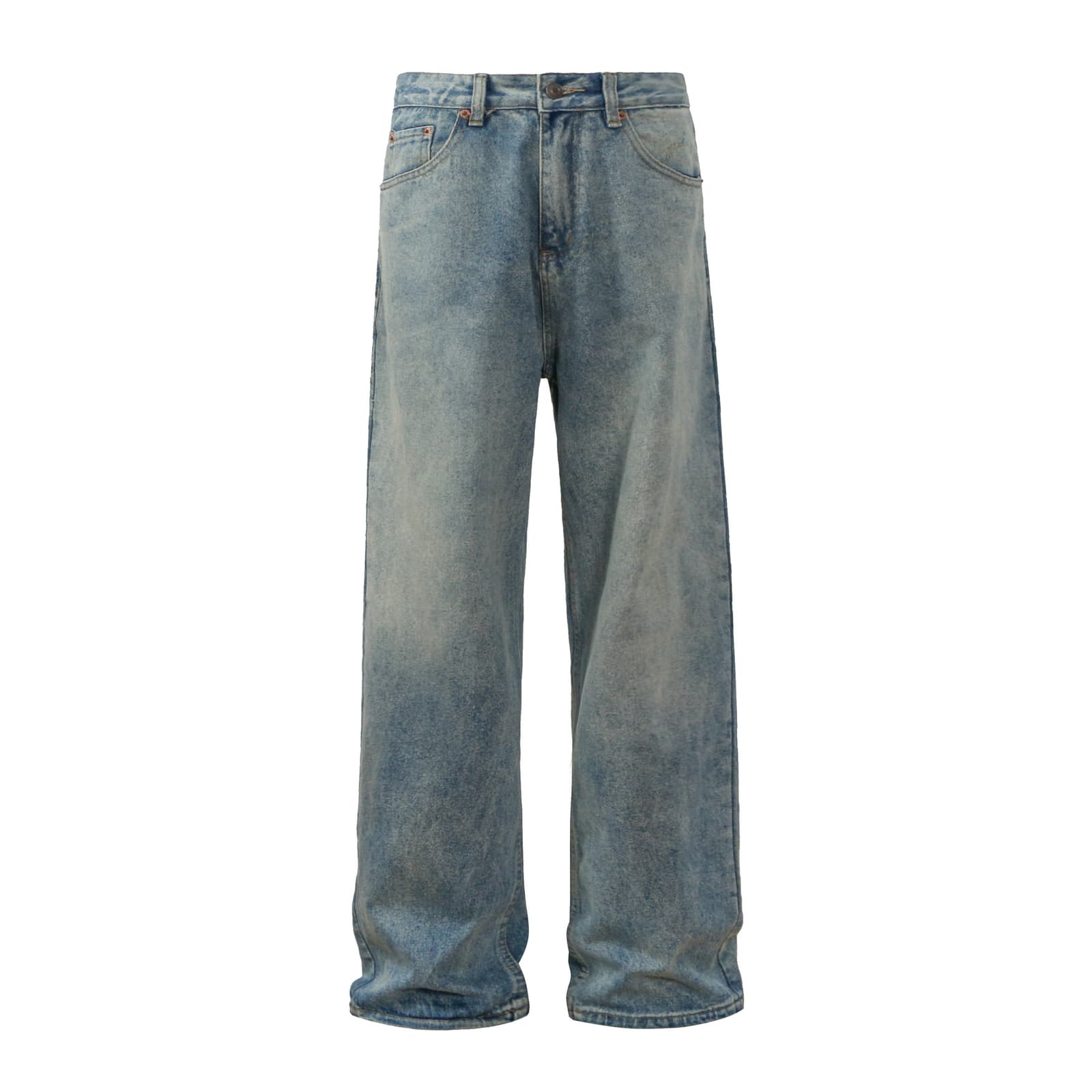 Pantalones rectos de mezclilla con efecto degradado