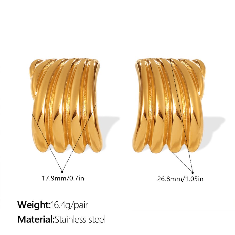 Aretes de trébol vintage con textura 3D