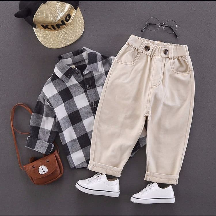 Pantalones infantiles estilo casual coreano