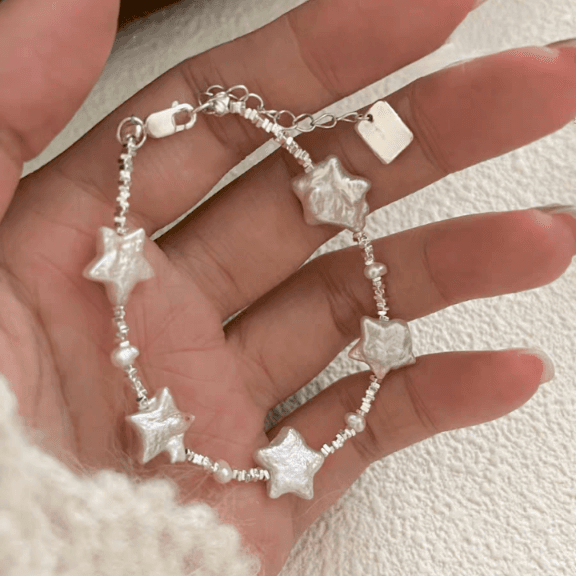 Pulsera de plata de ley con perla barroca