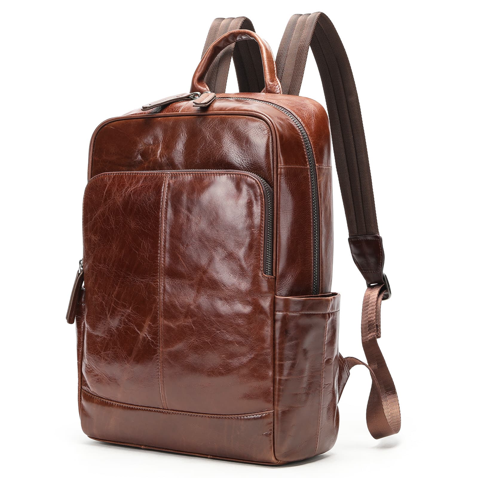 Mochila de cuero genuino para hombre estilo ejecutivo