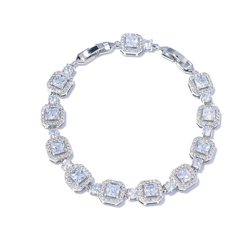 Pulsera ajustable zircón flor de cerezo