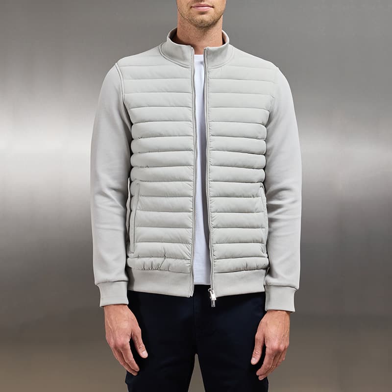 Chaqueta de punto con cuello de pie, ligera para hombre