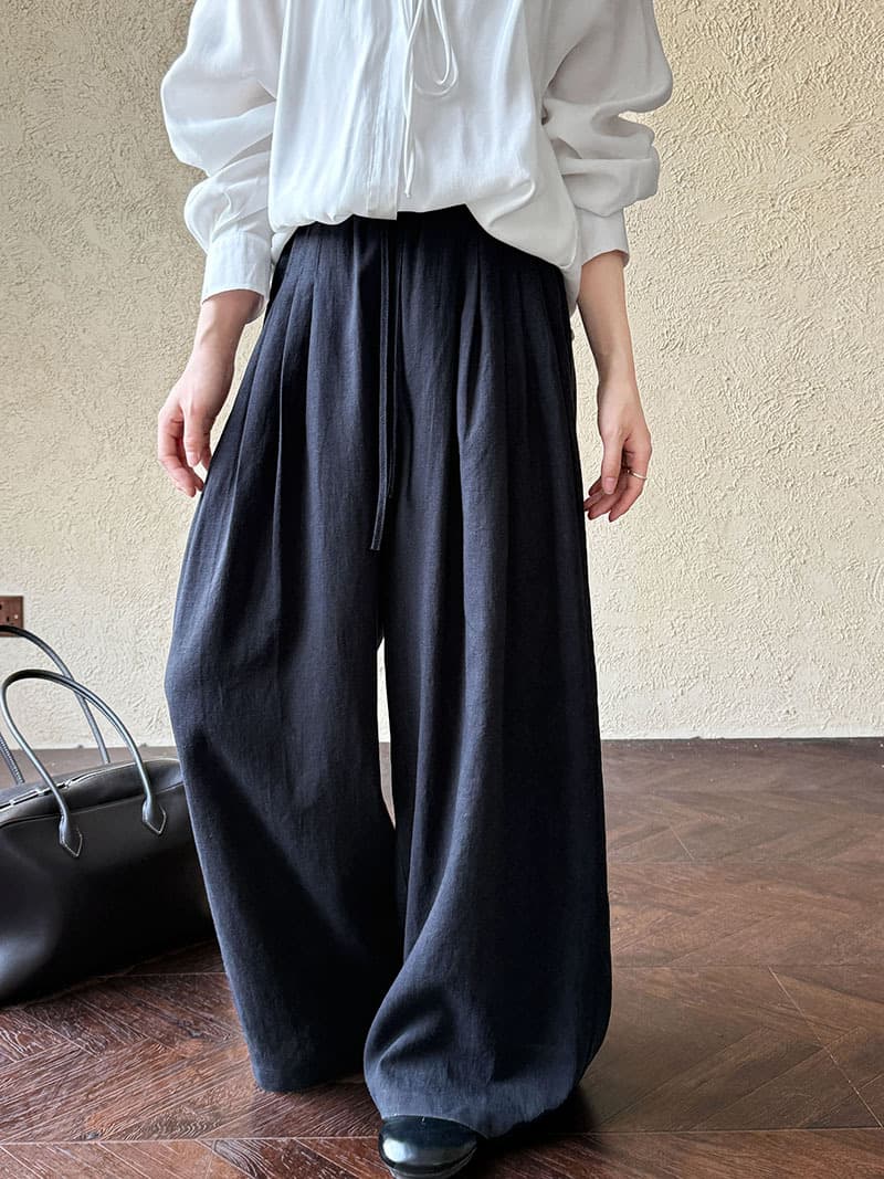 Pantalón ancho casual con cintura elástica