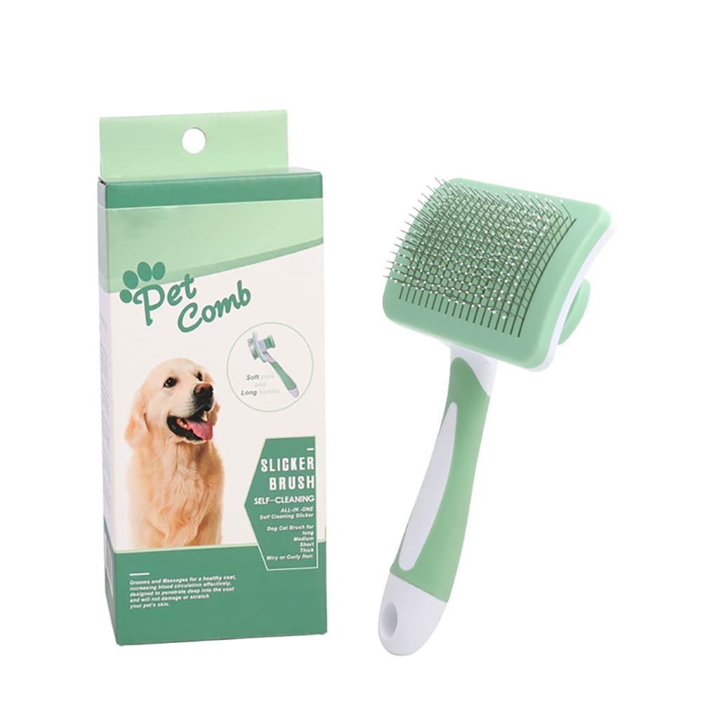 Cepillo deslanador autolimpiable para perros y gatos