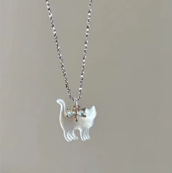 Collar gato transparente con circonitas plateado