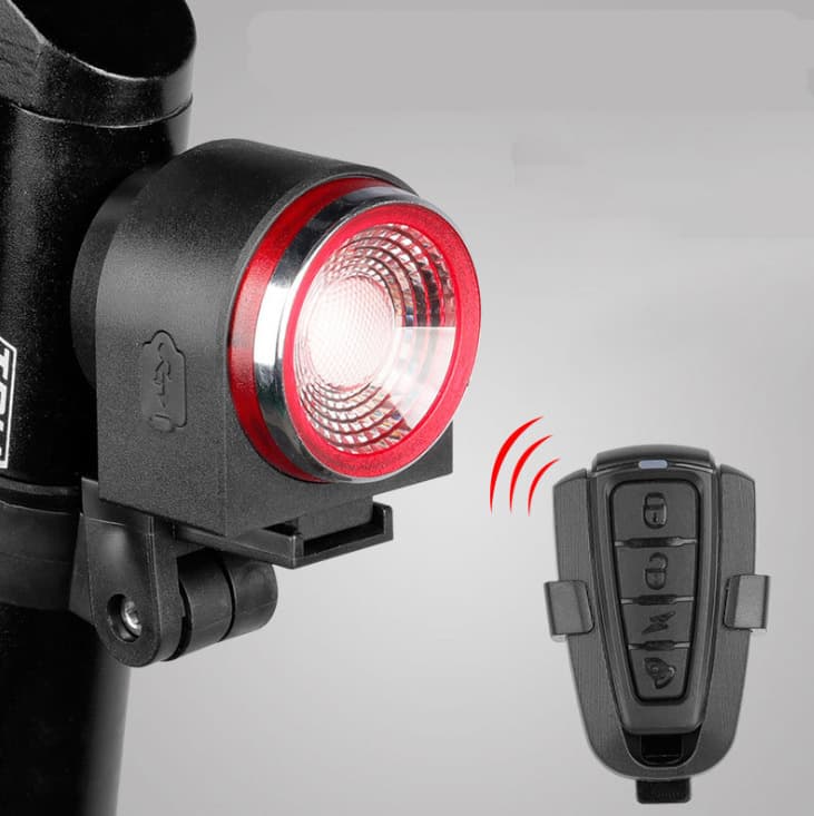 Luz trasera inteligente para bicicleta con alarma