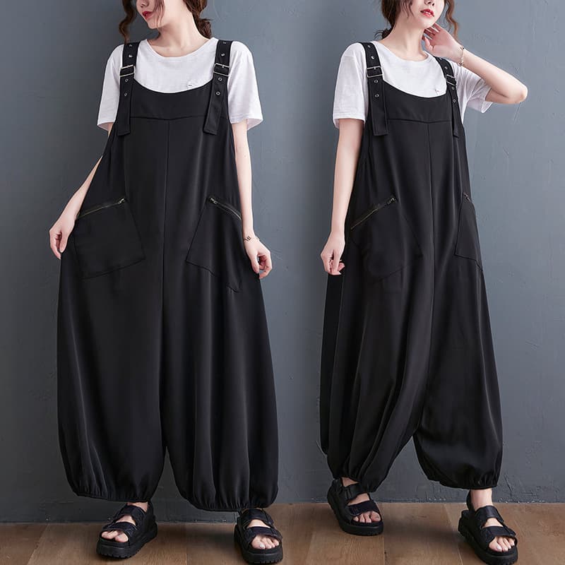 Overol ancho estilo western casual para mujer
