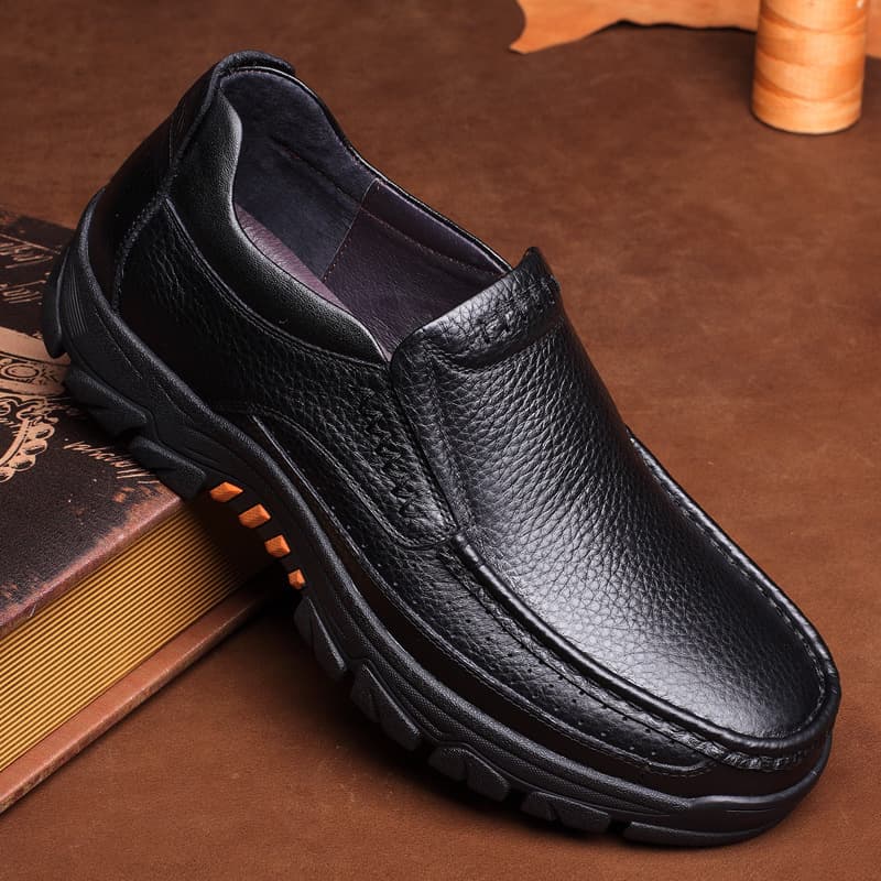 Zapatos cuero hombre elegantes suela blanda transpirables