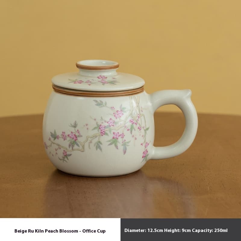 Taza cerámica Ru Ware con separador de agua y tapa