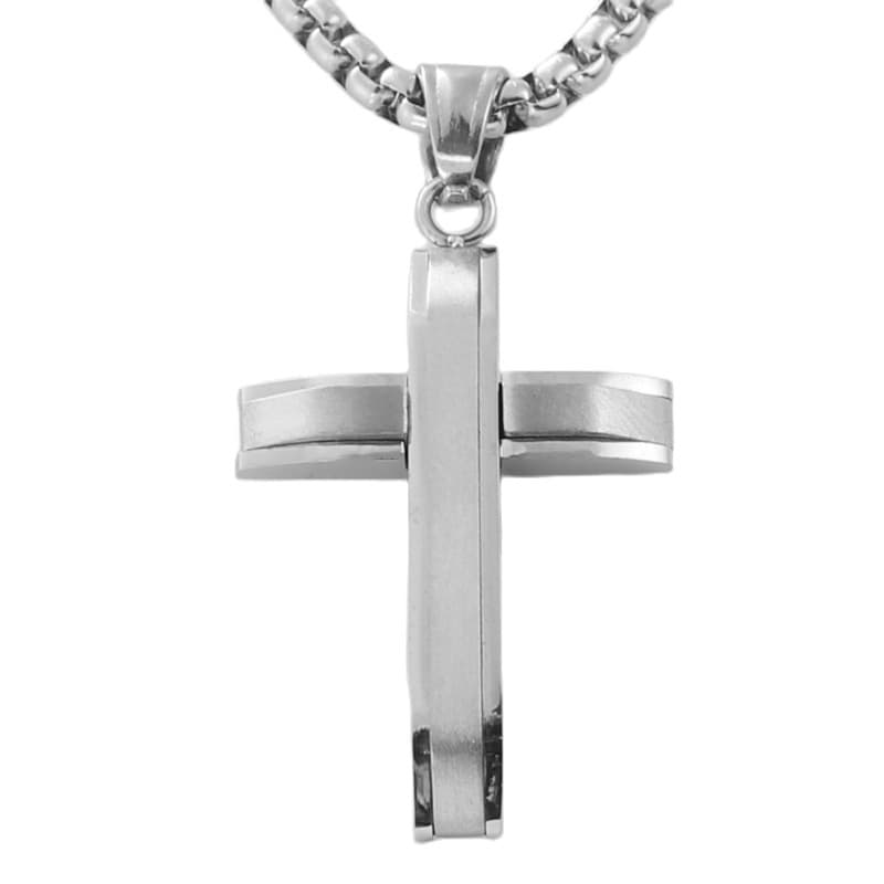 Colgante de cruz en acero inoxidable para hombre
