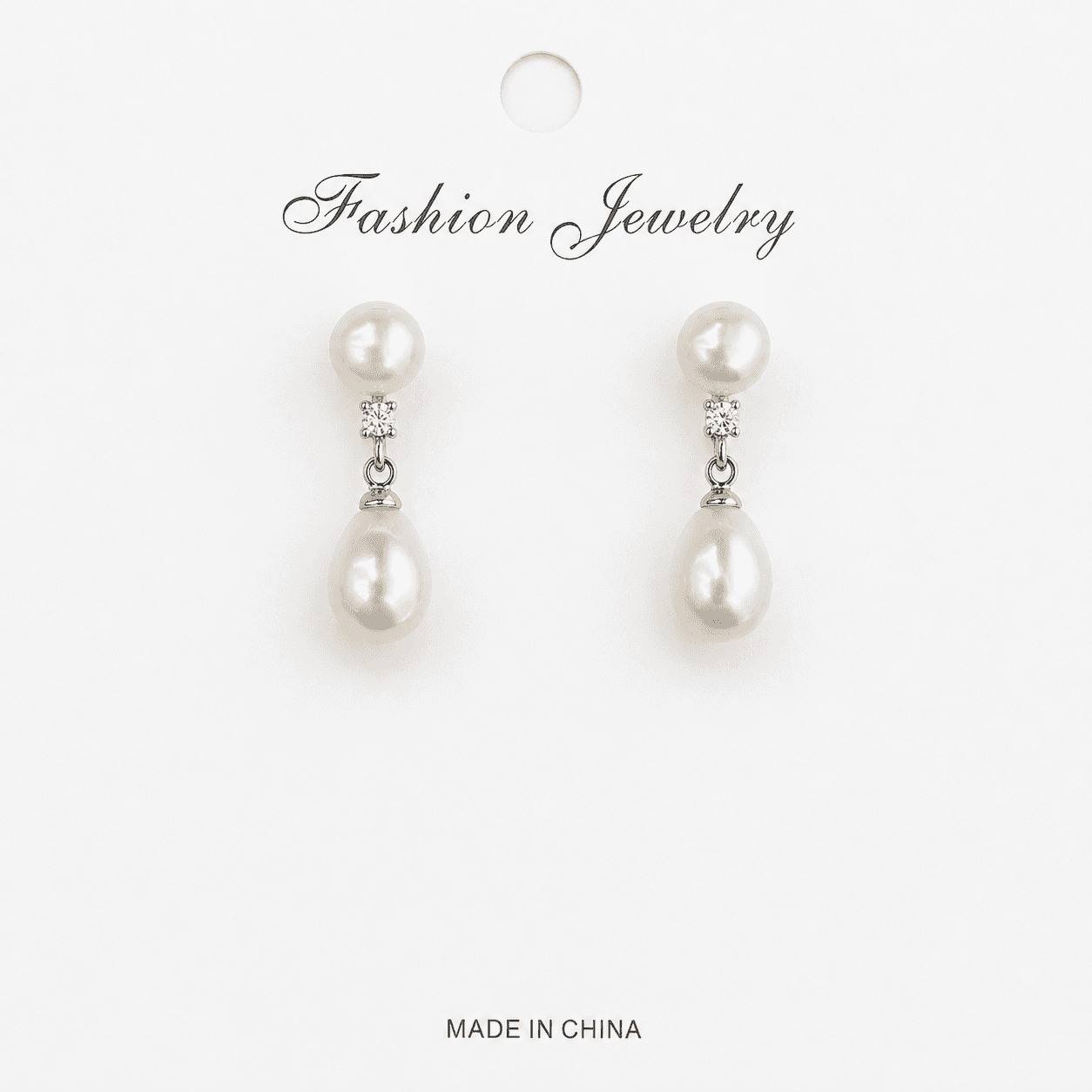 Aretes de perlas dobles con diamante