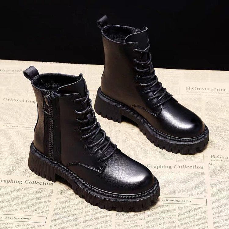 Botas cortas de motociclista de terciopelo