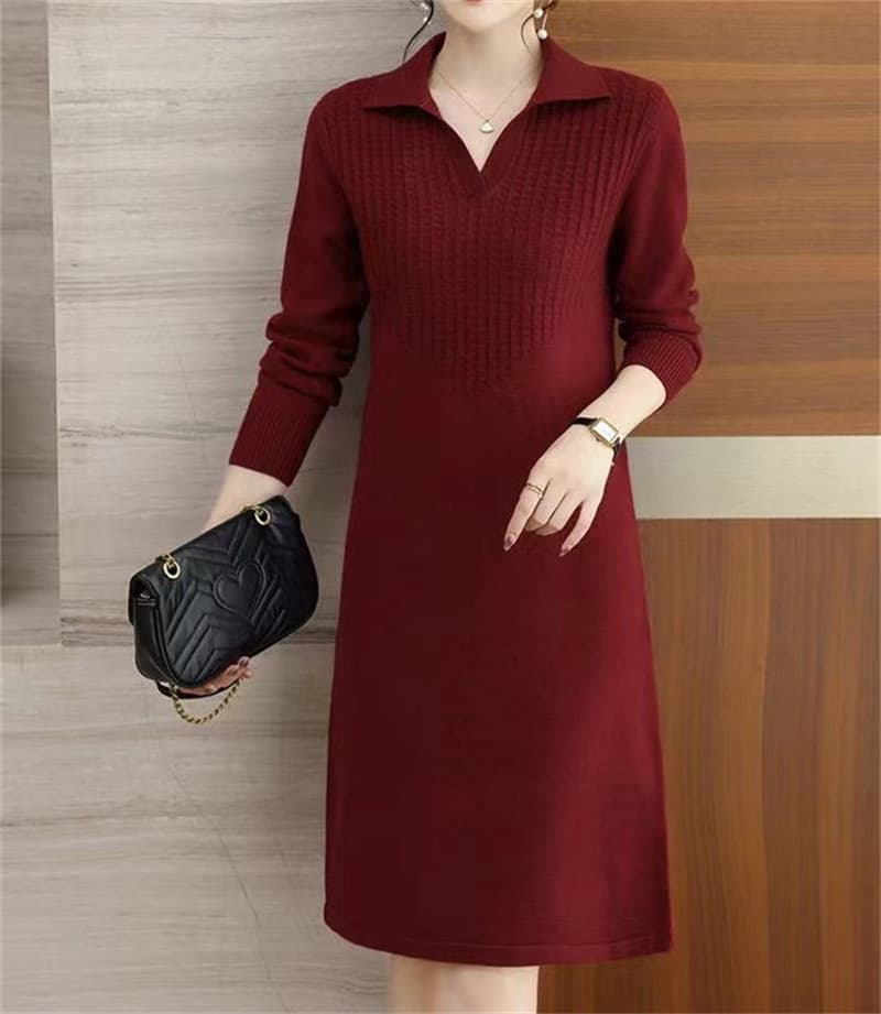 Vestido tejido casual a la moda para otoño e invierno