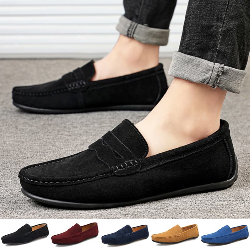Mocasín ante hombre slip-on cómodo transpirable