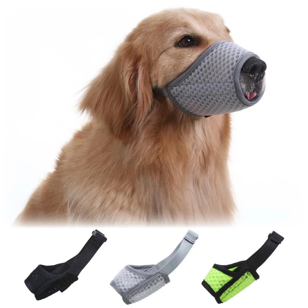 Bozal para perros con malla respirable y correa ajustable