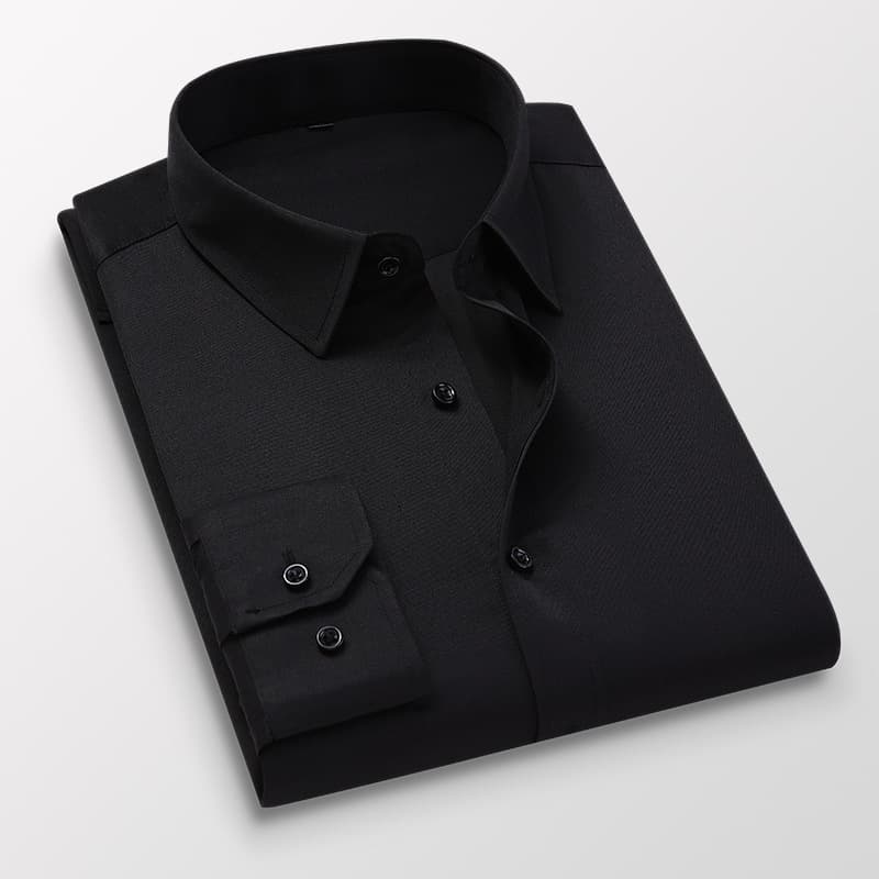 Camisa de algodón manga larga ajustada para hombre