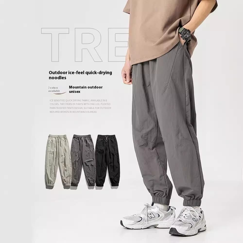 Pantalones casuales de seda helada ligeros y secado rápido