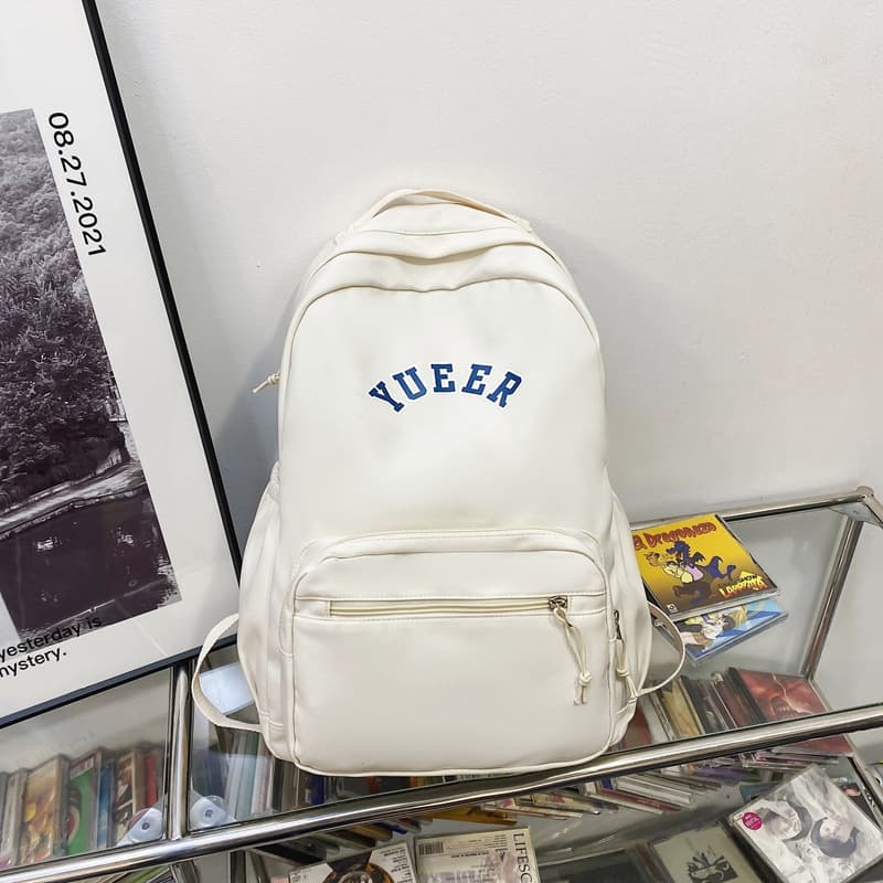 Mochila escolar de nylon con bolsillo para computadora